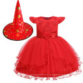 With Hat 2019 New Children Kids Clothing Frock Designs Baby Girl Birthday Party Wear Tulle Flower Girl Halloween Girl Party Dres
